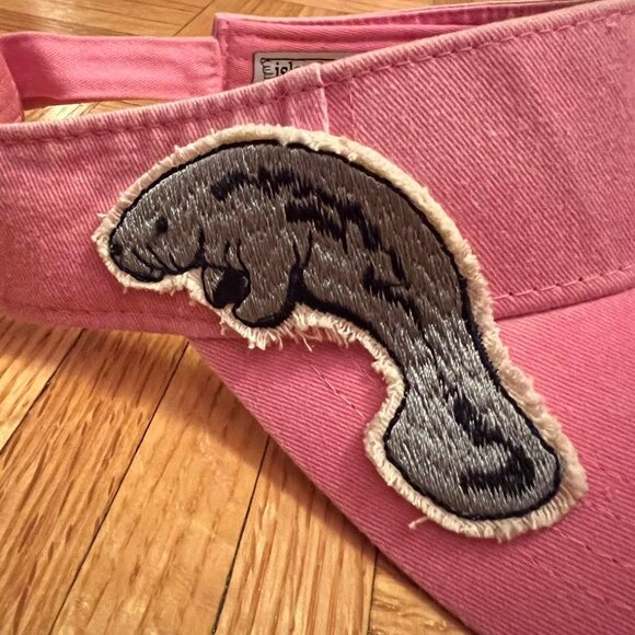 Pink Manatee Visor Hat Adjustable - Picture 2 of 2